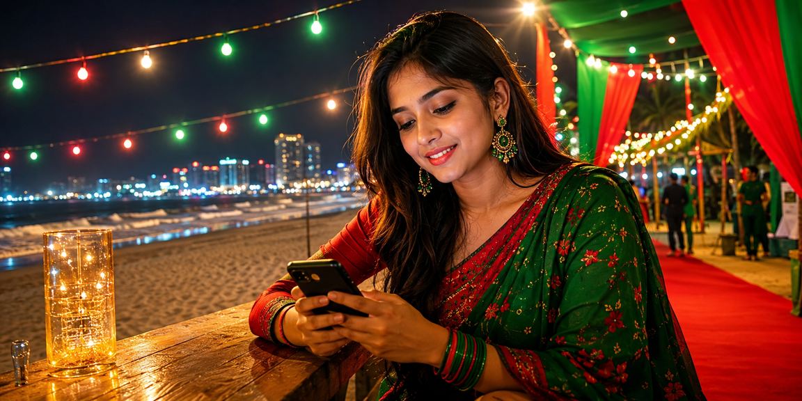 কক্সবাজারে সমুদ্রের কাছে বসে eq24 - এ ফুটবল ম্যাচ অডস দেখছেন একজন ব্যবহারকারী